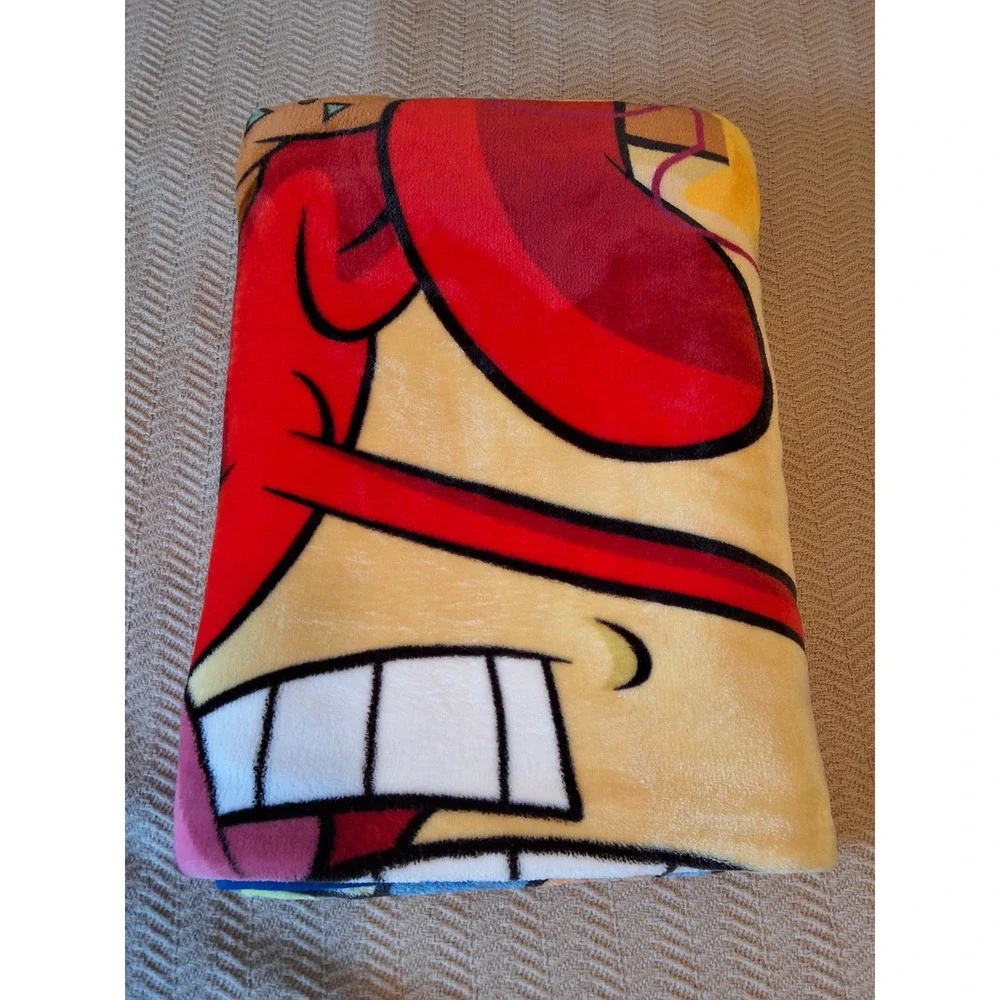 Northwest Nickelodeon Ren & Stimpy Oh Joy Fleece Throw Blanket Blue 46x60